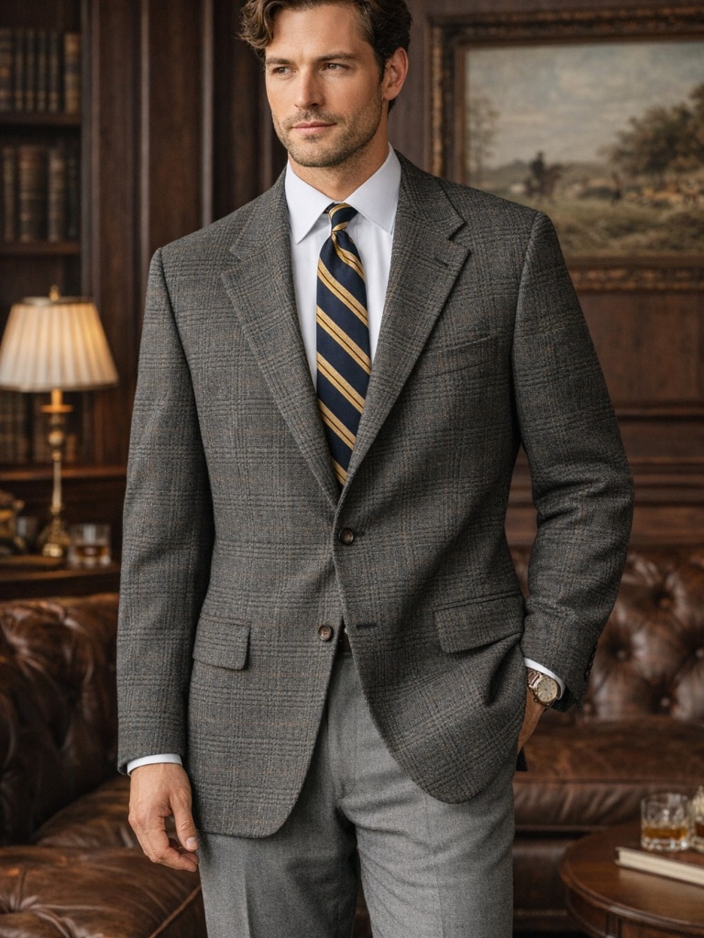 Brooks Brothers Wool 1818 Glen Plaid Sports Coat Blazer Old Money Sz 43R Classic